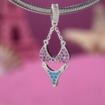 Vacation and Bikini Tarnish-resistant Silver Dangle Charms In White Gold Plated