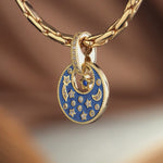 Stellar Encompass Tarnish-resistant Silver Dangle Charms With Enamel In 14K Gold Plated