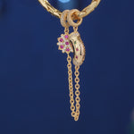 Snowflake Christmas Stocking Tarnish-resistant Silver Dangle Charms In 14K Gold Plated