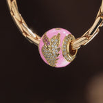 Glamorous Swan Enamel Tarnish-resistant Silver Charms In 14K Gold Plated
