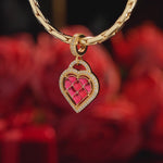 Sweet Elegance Tarnish-resistant Silver Dangle Charms In 14K Gold Plated - Handcrafted with Swarovski® Crystals