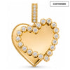 Personalized Heart Dangle Charms Pendant In 14K Gold Plated — Choose Your Design and Add Your Personal Message