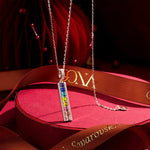 Sterling Silver Kaleidoscope Dream Charm Necklace In White Gold Plated -  Handcrafted with Swarovski® Crystals