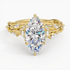 Secret Garden · 2.0 CT Marquise Lab-Grown Diamond Ring with Vine Leaf Accent Band & Claw Setting in Solid 14K Yellow Gold · (Includes IGI Certification from International Gemological Institute)
