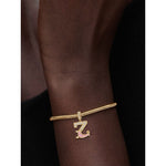 Letter Z Tarnish-resistant Silver Dangle Charms In 14K Gold Plated