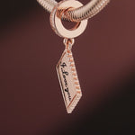 Love Letter Tarnish-resistant Silver Dangle Charms In Rose Gold Plated