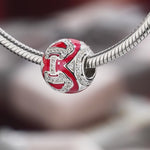 Heart Lock Tarnish-resistant Silver Charms With Enamel In White Gold Plated