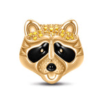 Little Raccoon Tarnish-resistant Silver Charms With Enamel In 14K Gold Plated