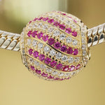 Pink Infinite Joy Tarnish-resistant Silver Charms In 14K Gold Plated