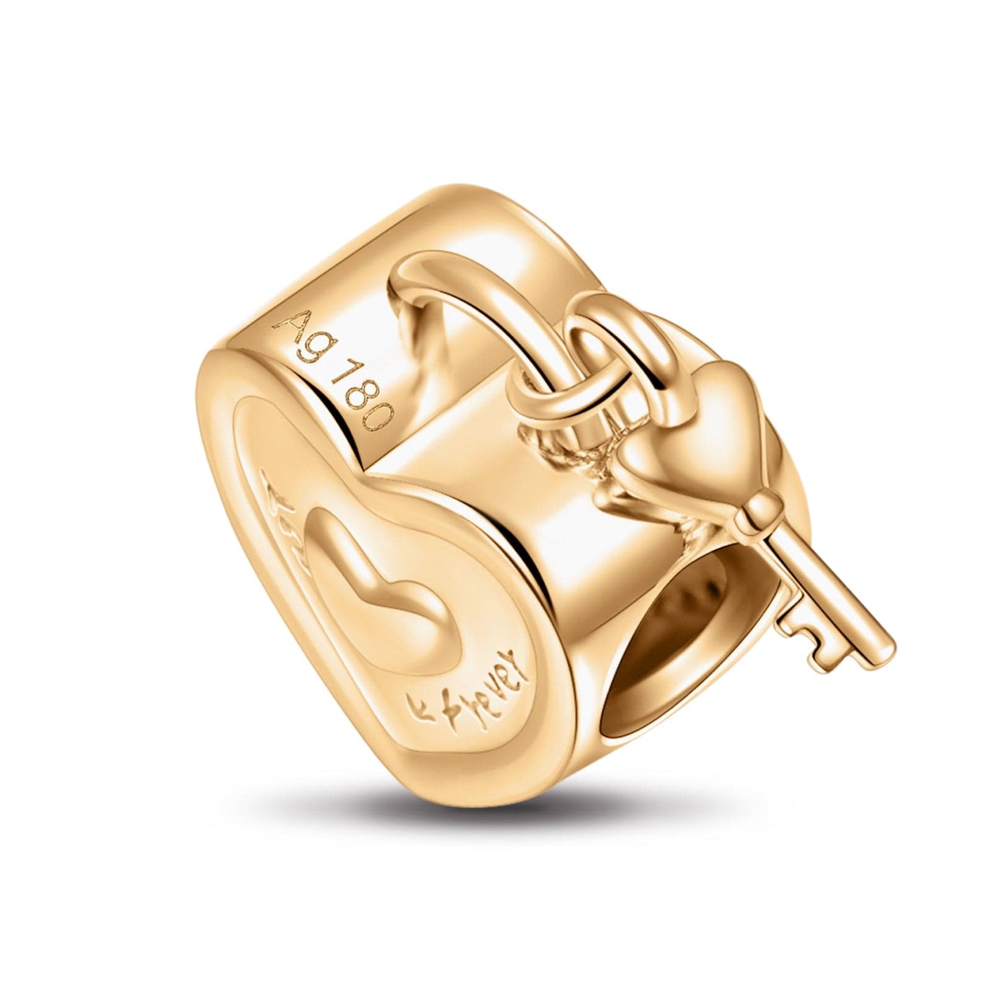 Lock your Love Tarnish-resistant Silver Charms In 14K Gold Plated