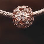 Lucky Clover Tarnish-resistant Silver Charms In Rose Gold Plated