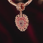 Crowned With Love Tarnish-resistant Silver Dangle Charms With Enamel In Rose Gold Plated