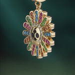 Colorful Flowers And Skulls Tarnish-resistant Silver Dangle Charms With Enamel In 14K Gold Plated