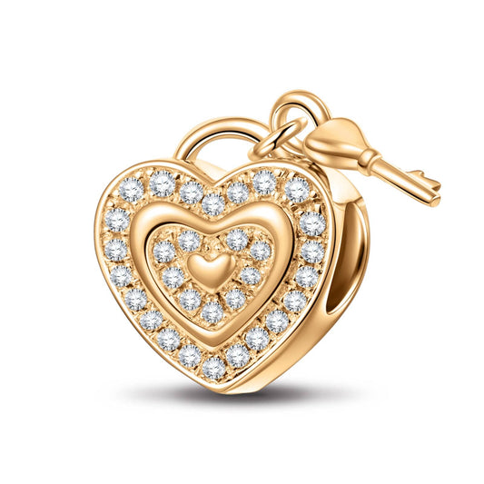 gon- Lock your Love Tarnish-resistant Silver Charms In 14K Gold Plated