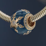 Blue Ice and Snow Magic Tarnish-resistant Silver Charms With Enamel In 14K Gold Plated