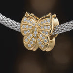 Butterfly Fairy Tarnish-resistant Silver Charms In 14K Gold Plated