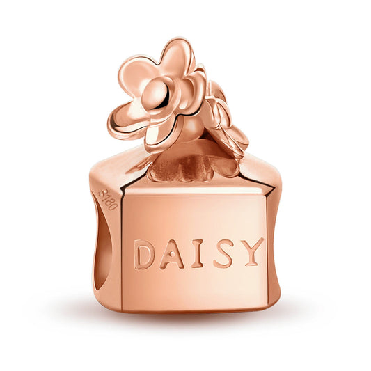 gon- Daisy Perfume Tarnish-resistant Silver Charms In Rose Gold Plated