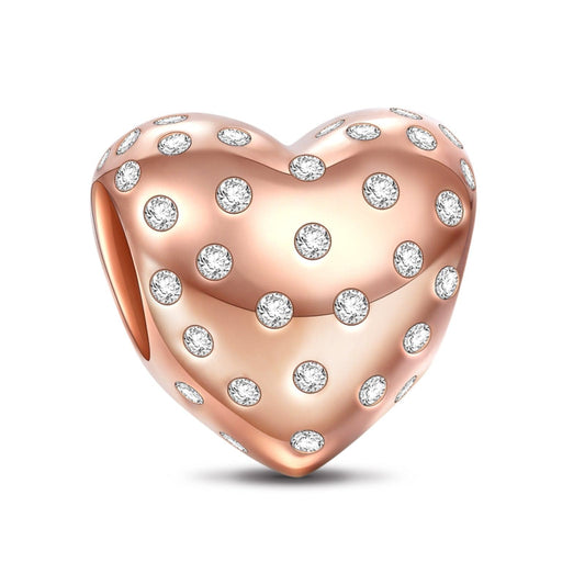 gon- Simple Love Tarnish-resistant Silver Charms In Rose Gold Plated