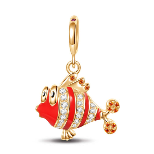 gon- Nemo Is Back Tarnish-resistant Silver Dangle Charms With Enamel In 14K Gold Plated