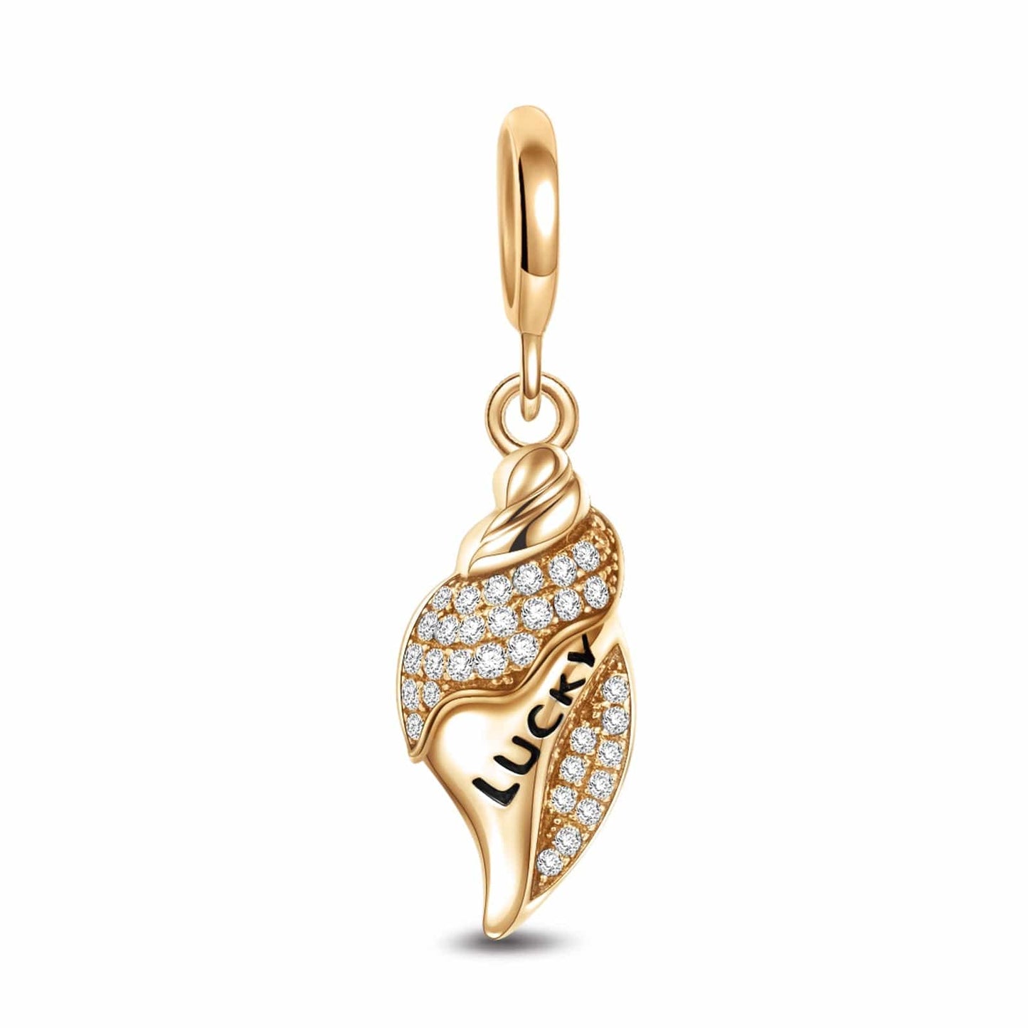 Singing Conch Tarnish-resistant Silver Dangle Charms In 14K Gold Plated