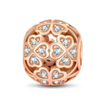 Lucky Clover Tarnish-resistant Silver Charms In Rose Gold Plated