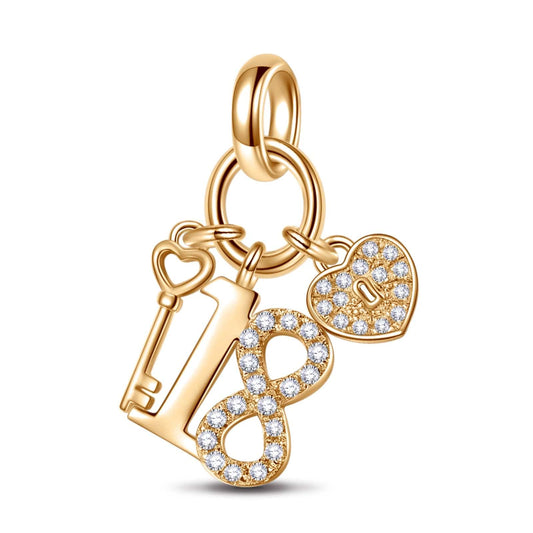 gon- Forever Young Tarnish-resistant Silver Dangle Charms In 14K Gold Plated