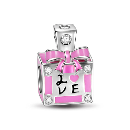 gon- Sterling Silver Perfume of Love Charms With Enamel In White Gold Plated