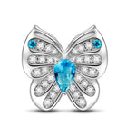 Sterling Silver Cute Butterfly Fairy In White Gold Plated