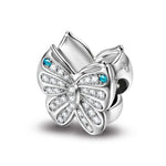 Sterling Silver Cute Butterfly Fairy In White Gold Plated