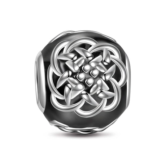 gon- Sterling Silver Celtic Tattoos Charms With Enamel In Blackened 925 Sterling Silver Plated