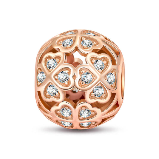 gon- Sterling Silver Lucky Clover In Rose Gold Plated