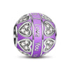 Sterling Silver Purple I Love You Charms With Enamel In White Gold Plated