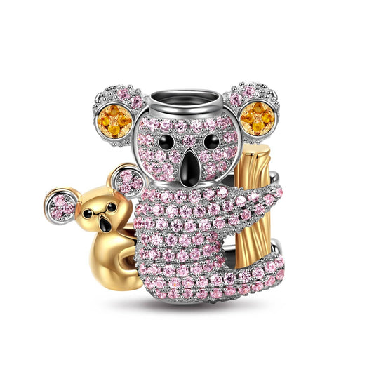 gon- Sterling Silver Koala Baby Charms In White Gold Plated