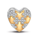 Sterling Silver Soulmates Charms In White Gold Plated