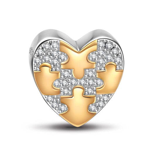 gon- Sterling Silver Soulmates Charms In White Gold Plated