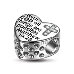 Sterling Silver Love and Trust Charms In White Gold Plated