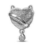 Sterling Silver April Fox Birthday Stone Charms In White Gold Plated