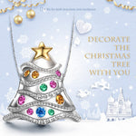 Sterling Silver Christmas Tree Charms In White Gold Plate