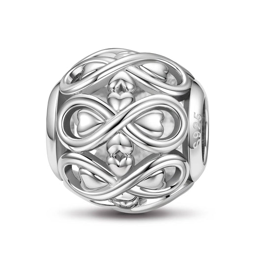 gon- Sterling Silver Infinite Love Charms In White Gold Plate