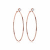Sterling Silver Classic Hoop Earrings In Rose Gold Plated