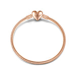 Universal Snake Chain Tarnish-resistant Silver Bracelet In Rose Gold Plated