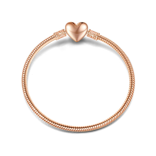 gon- Universal Snake Chain Tarnish-resistant Silver Bracelet In Rose Gold Plated