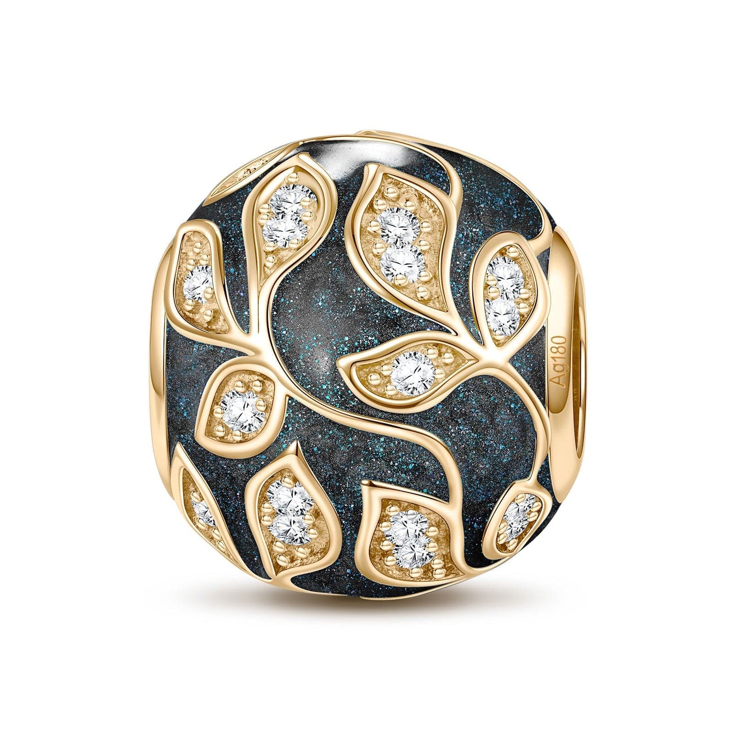 The Vines Tarnish-resistant Silver Charms With Enamel In 14K Gold Plated