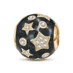 Starry Night Tarnish-resistant Silver Charms With Enamel In 14K Gold Plated