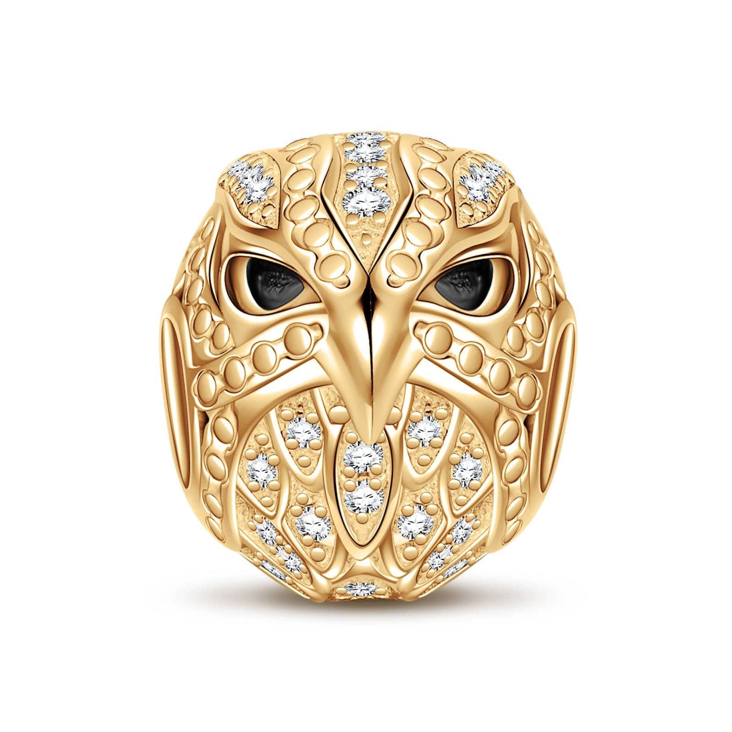 Golden Eagle Tarnish-resistant Silver Charms With Enamel In 14K Gold Plated