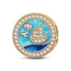 Sail Away Azure Tarnish-resistant Silver Charms With Enamel In 14K Gold Plated