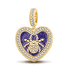 Purple Miss Spider Tarnish-resistant Silver Dangle Charms With Enamel In 14K Gold Plated