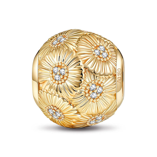 gon- Daisy Tarnish-resistant Silver Charms In 14K Gold Plated