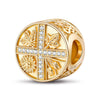 Wheel Of Seasons Tarnish-resistant Silver Charms In 14K Gold Plated