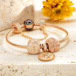 Wheel Of Seasons Tarnish-resistant Silver Charms In Rose Gold Plated